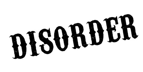 Disorder rubber stamp. Grunge design with dust scratches. Effects can be easily removed for a clean, crisp look. Color is easily changed.