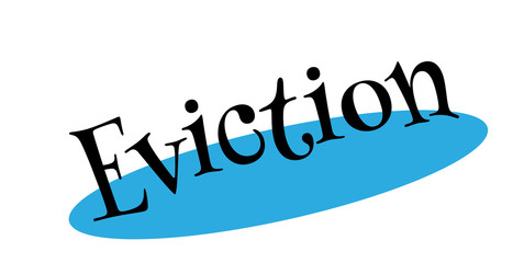 Eviction rubber stamp. Grunge design with dust scratches. Effects can be easily removed for a clean, crisp look. Color is easily changed.