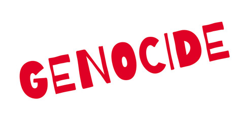 Genocide rubber stamp. Grunge design with dust scratches. Effects can be easily removed for a clean, crisp look. Color is easily changed.