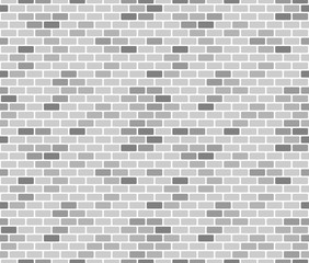 Brick wall seamless pattern, gray on white background.