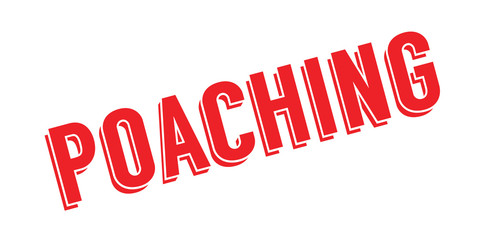 Poaching rubber stamp. Grunge design with dust scratches. Effects can be easily removed for a clean, crisp look. Color is easily changed.