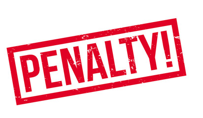 Penalty rubber stamp. Grunge design with dust scratches. Effects can be easily removed for a clean, crisp look. Color is easily changed.