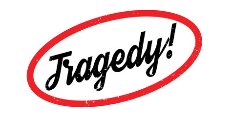 Tragedy rubber stamp. Grunge design with dust scratches. Effects can be easily removed for a clean, crisp look. Color is easily changed.