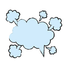 Colorful speech balloon doodle over white background vector illustration