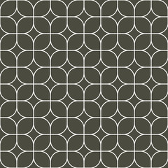 Fototapeta premium Seamless Large Vintage Leaf Shape Interlock pattern