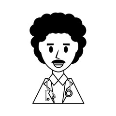 Doctor profile cartoon