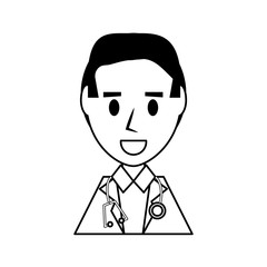 Doctor profile cartoon