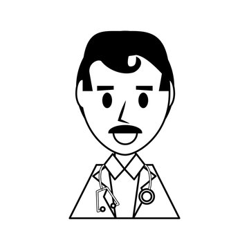 Doctor profile cartoon