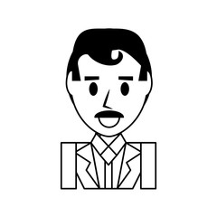 Businessman profile cartoon