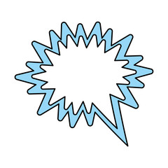 Flat line monocromatic speech bubble over white background vector illustration