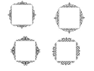Vintage vector swirl frame set
