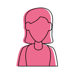 woman avatar icon image vector illustration design  pink color