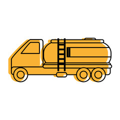 cistern truck icon image vector illustration design  yellow color