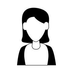woman avatar icon image vector illustration design  black and white