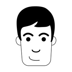 happy man face icon image vector illustration design black and white