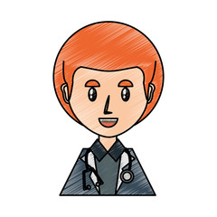 Doctor profile cartoon