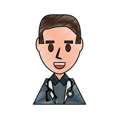 Doctor profile cartoon