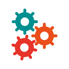 three gears colors icon image vector illustration design 