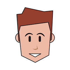 face of happy man icon image vector illustration design 
