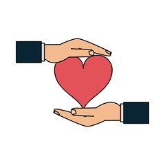 hands holding heart icon image vector illustration design 