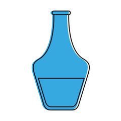 elegant shape bottle icon image vector illustration design  blue color