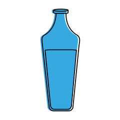 elegant shape bottle icon image vector illustration design  blue color
