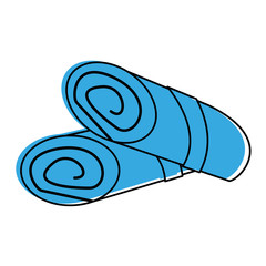 rolled towels spa object icon image vector illustration design  blue color