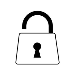safety lock icon image vector illustration design  black and white