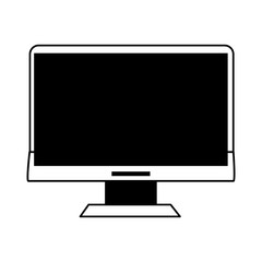computer monitor icon image vector illustration design  black and white