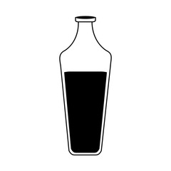 elegant shape bottle icon image vector illustration design  black and white
