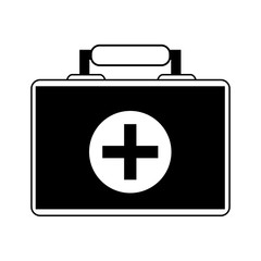 Obraz premium first aid kit healthcare icon image vector illustration design black and white
