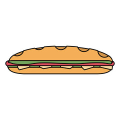 sandwich fast food icon image vector illustration design 