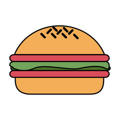 hamburger fast food icon image vector illustration design 