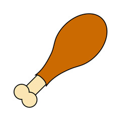 chicken thigh food icon image vector illustration design 