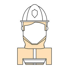 Firefigther profile cartoon