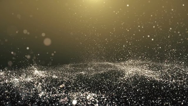 Gold Particles Background. Background perfect for peaceful slideshow, titles, intro, etc Loop video