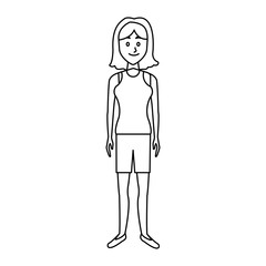 beautiful woman character people standing vector illustration