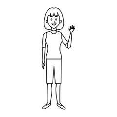 beautiful woman character people standing vector illustration