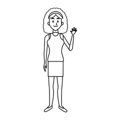 beautiful woman character people standing vector illustration