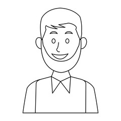 portrait of a young man character on white background vector illustration