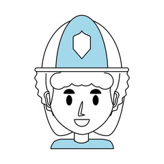 Firefigther profile cartoon