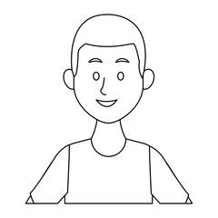 portrait of a young man character on white background vector illustration