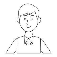 portrait of a young man character on white background vector illustration