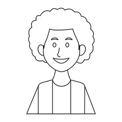 portrait of a young man character on white background vector illustration