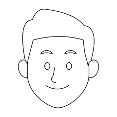 man character face avatar male outline image vector illustration