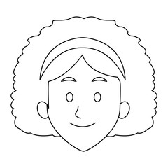 woman face smile expression cartoon character on white background vector illustration