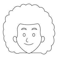 woman face smile expression cartoon character on white background vector illustration