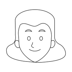 woman face smile expression cartoon character on white background vector illustration