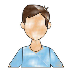 portrait of a young man character on white background vector illustration