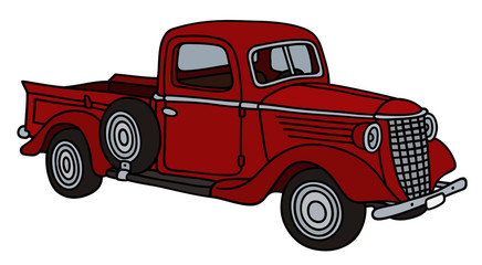 Classic red small delivery truck